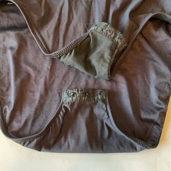Vintage Brown Mock-Neck Velour Bodysuit - Picture 3 of 9